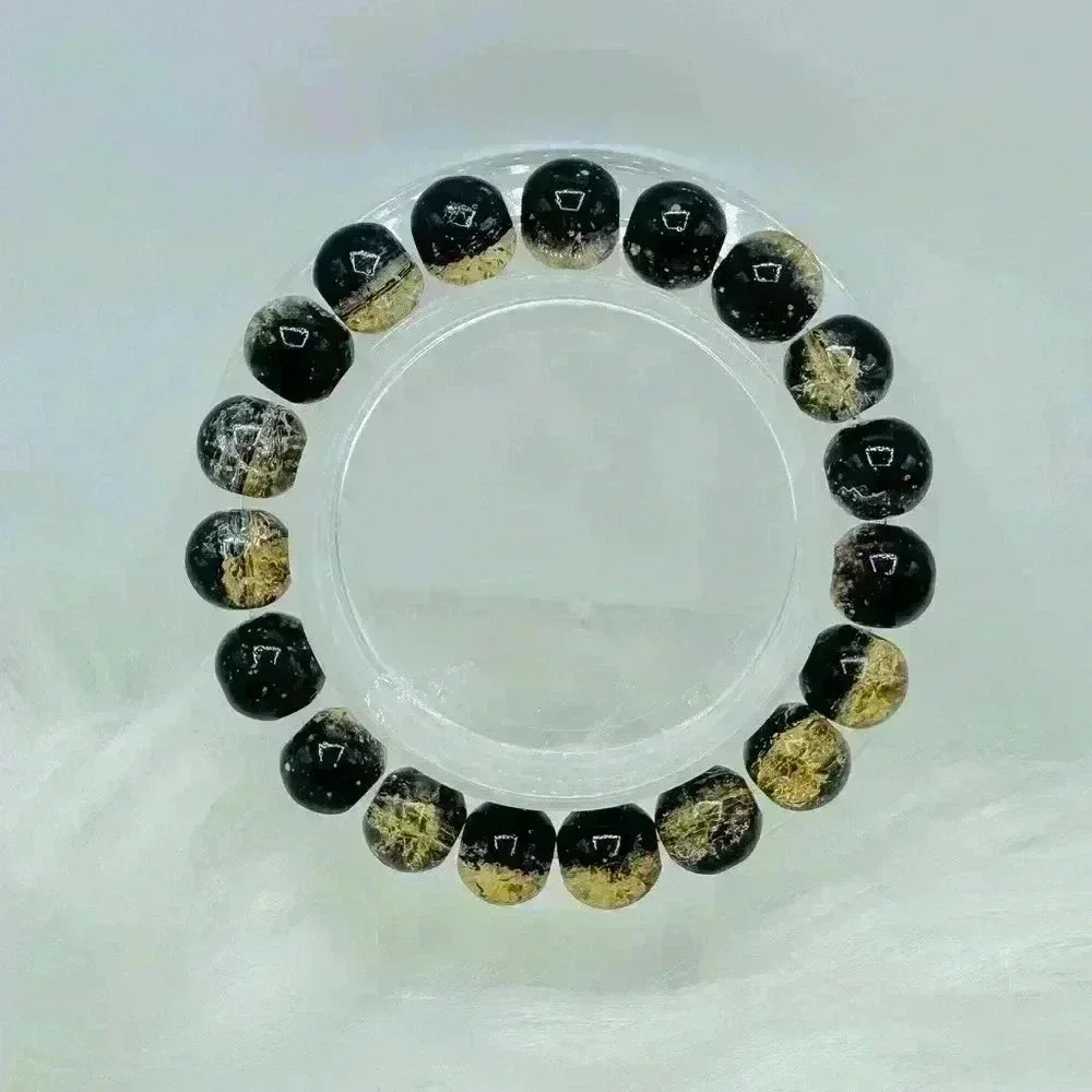 Gold & Black Glass Beaded Bracelet - Picture 2 of 6